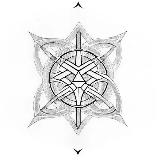 Tree of Life. valknut symbol. tattoo design idea