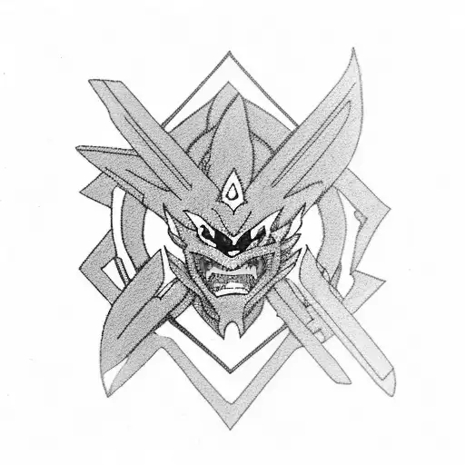 darker than black bro kunai with Jiraiya headband and rengoku flames style tattoo design idea