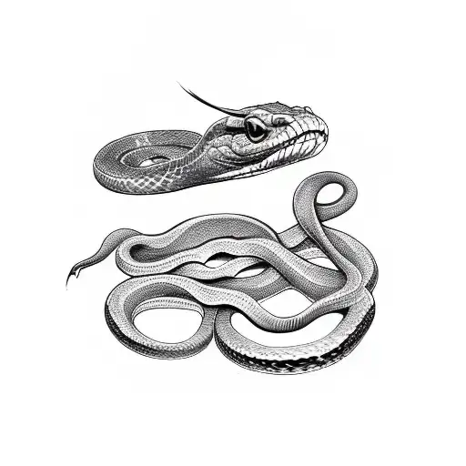 Snake rapped around a dagger with roses tattoo design idea
