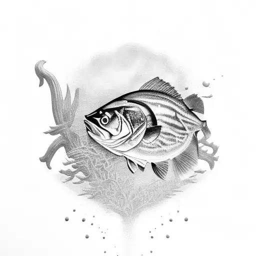 bass fish tattoo design idea