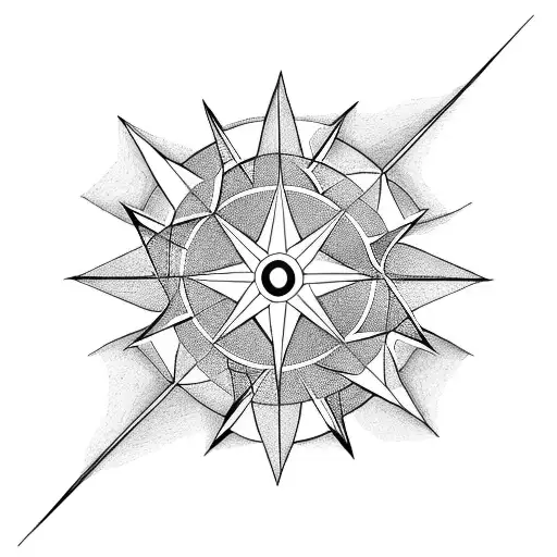 wind rose indicating the south, with a flag of Switzerland and Argentina inside tattoo design idea