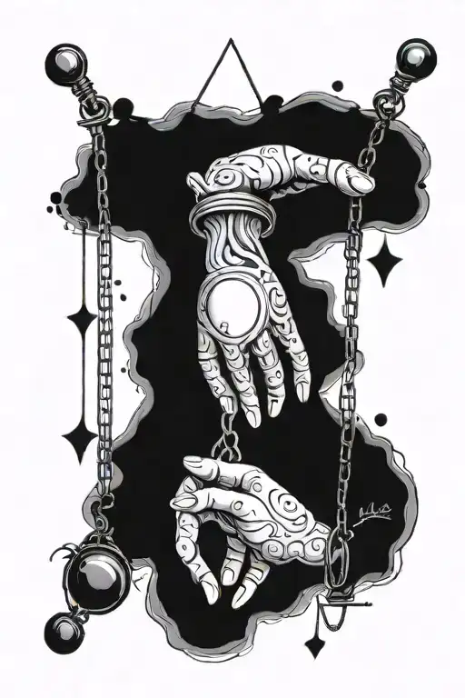 hand and marionette tattoo design idea