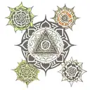 Chakra symbols forming tattoo design idea