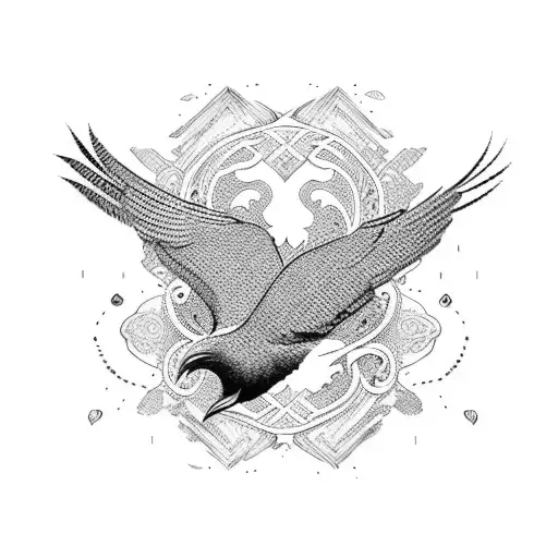 nordic raven tattoo design idea