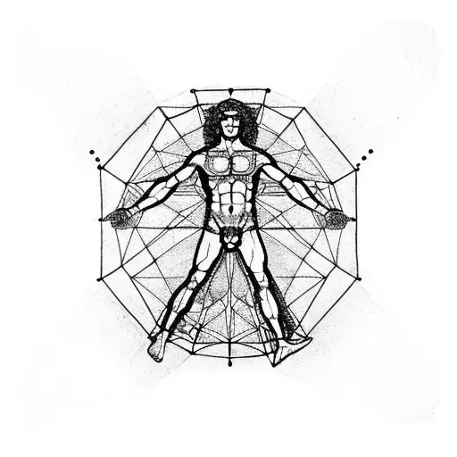 Vitruvian Man + Bridge tattoo design idea