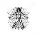 Vitruvian Man + Bridge tattoo design idea