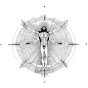 Vitruvian Man + Bridge tattoo design idea