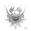 evil demon tattoo design idea