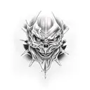 evil demon tattoo design idea