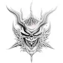 evil demon tattoo design idea