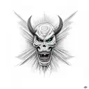 evil demon tattoo design idea