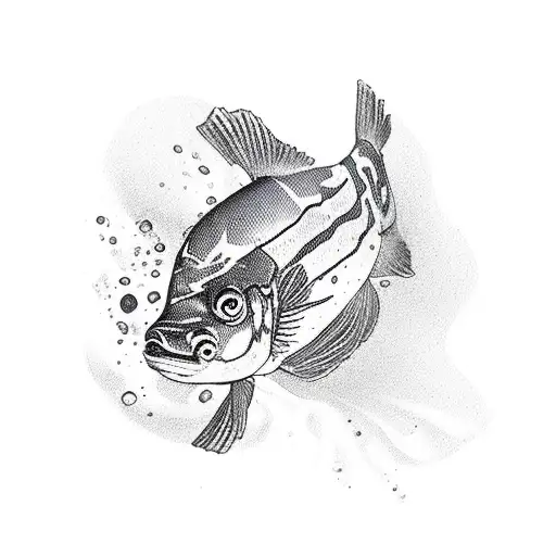 swiming small zebrafish on the arm, colorful tattoo design idea