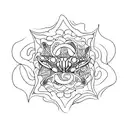 Manta ray, straight tail, style of drawing is like maori island, has a lotus flower in the middle of the manya ray tattoo design idea