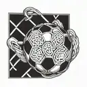 Combine a Celtic knot with a soccer ball to represent your love for Irish history and soccer tattoo design idea