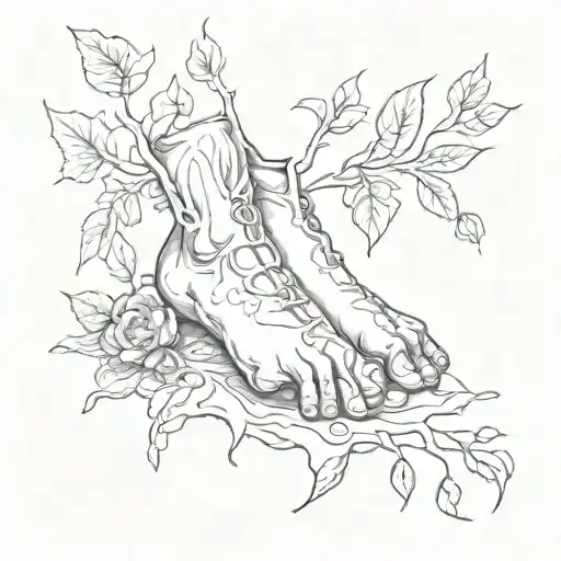 baby foot memorial  tattoo design idea