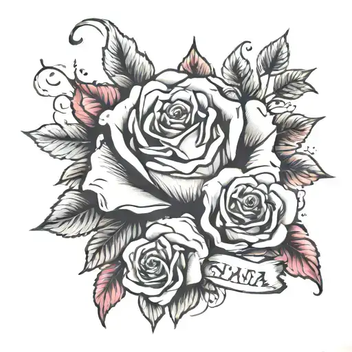 Nana with roses  tattoo design idea