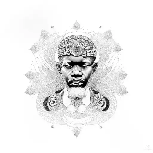 A quote from a prominent black leader surrounded by intricate dotwork designs tattoo design idea
