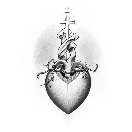 Sacred Heart tattoo design idea