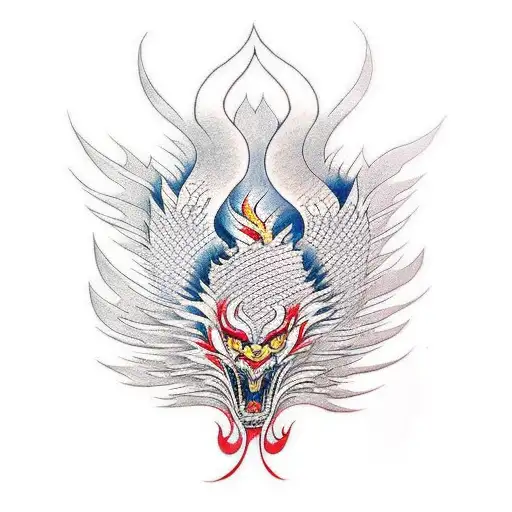 japanese phoenix  tattoo design idea