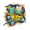 adventure time in space tattoo design idea