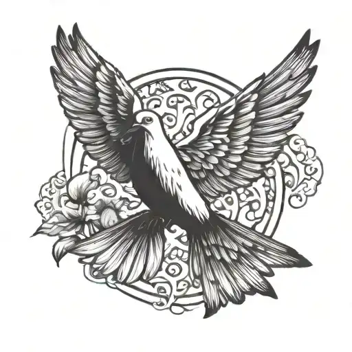 holy spirit dove tattoo design idea