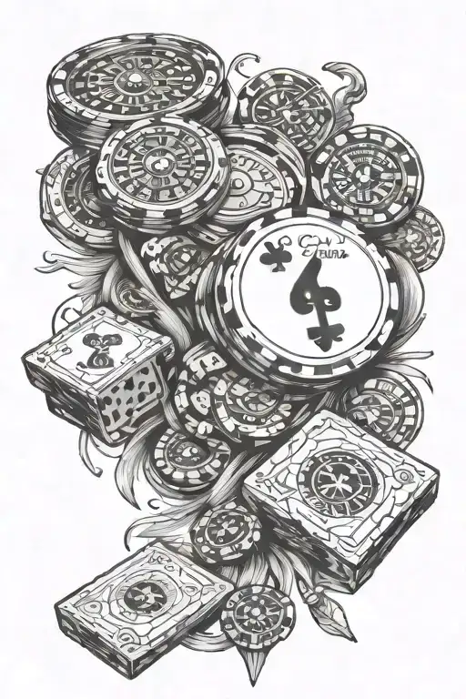 life's a gamble addiction pain tattoo design idea