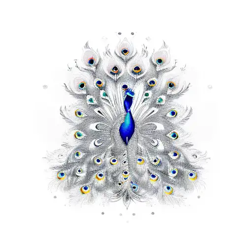 peacock with disco ball tattoo design idea