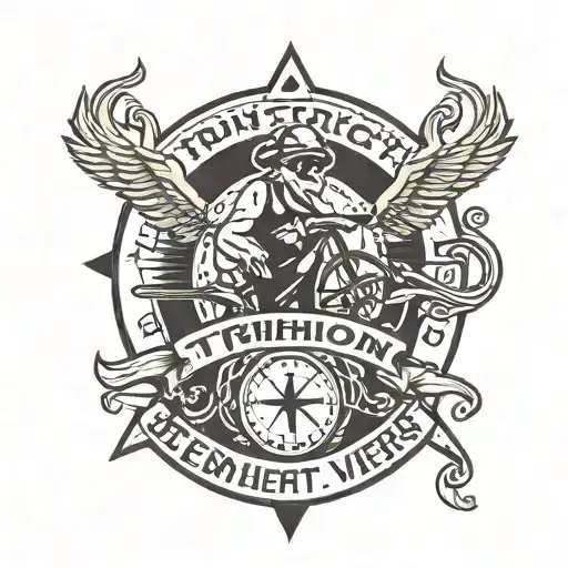 triathlon club logo called "backseat tri-vers" tattoo design idea