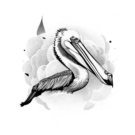 pelican and time tattoo design idea