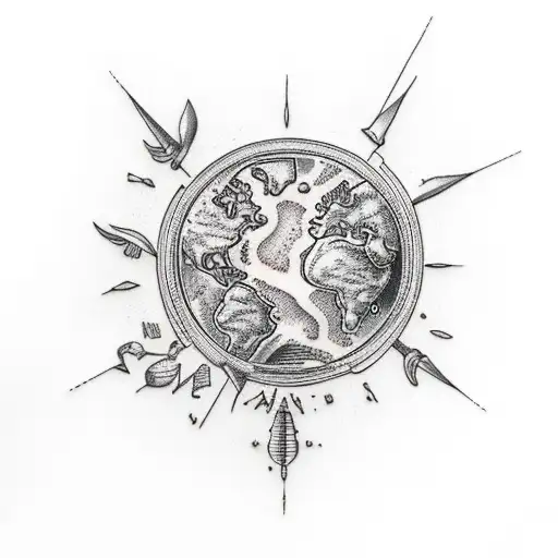 heaven and earth tattoo design idea