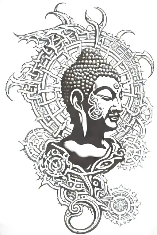 Buddhism tattoo design idea