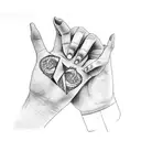 hand with westside gang sign tattoo design idea
