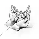 hand with westside gang sign tattoo design idea