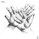 hand with westside gang sign tattoo design idea