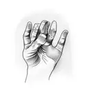 hand with westside gang sign tattoo design idea