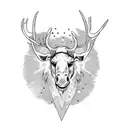  new school moose with crazy horns tattoo design idea