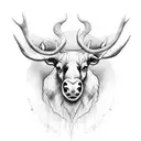  new school moose with crazy horns tattoo design idea