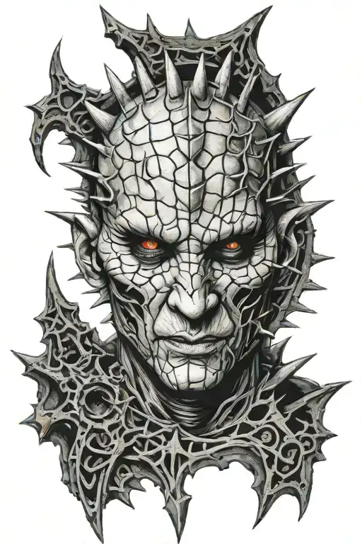 Hellraiser movie inspired cenobite creature  tattoo design idea
