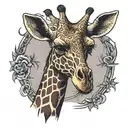 demonic giraffe standing with a birth date tattoo tattoo design idea