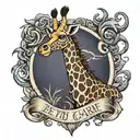 demonic giraffe standing with a birth date tattoo tattoo design idea