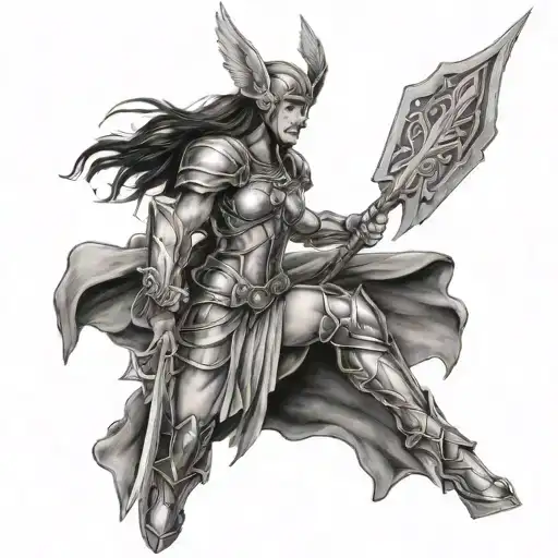 Valkyrie warrior tattoo design idea