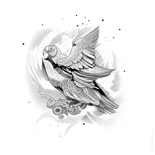 cuervos tren y cartel tattoo design idea