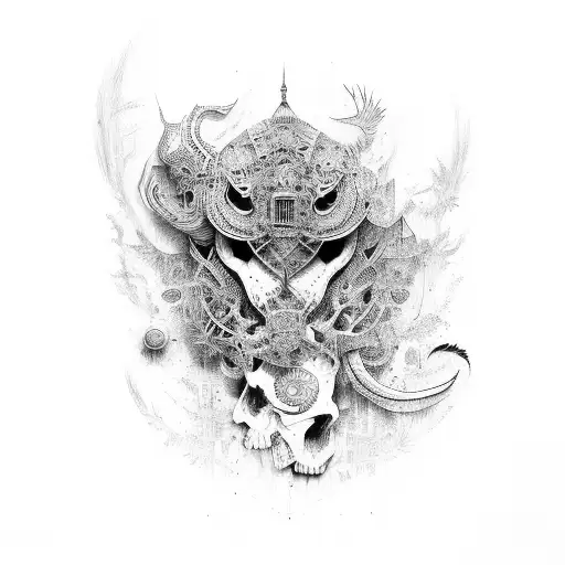 corvs cartel and train tattoo design idea