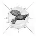 crows cartel and train tattoo design idea