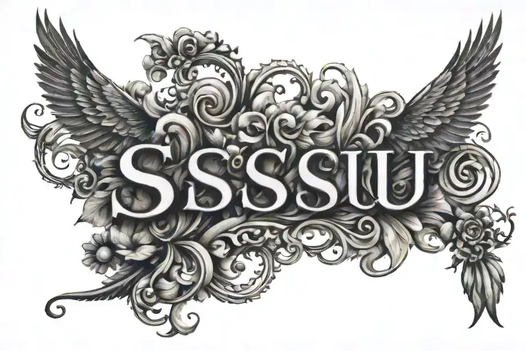 sisu wording spelled tattoo design idea