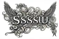 sisu wording spelled tattoo design idea