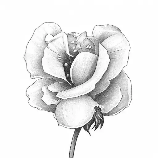 rose, snowdrop, poppy tattoo design idea