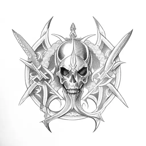 Trident tattoo design idea