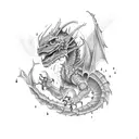 death dragon tattoo design idea