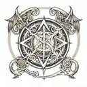 bdsm symbol combined tattoo design idea